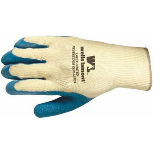 Wells Lamont Blue Latex Coated Yellow Knit Gloves 524XL